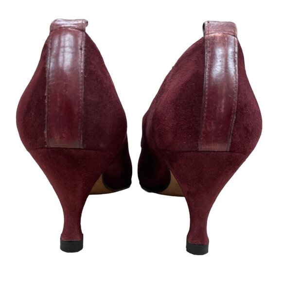 Carla Marchetti Italian Womens Burgundy Leather Shoes Size 6 36.5 SKU 1455 - Picture 4 of 5